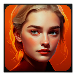 Poster Girl with blue eyes