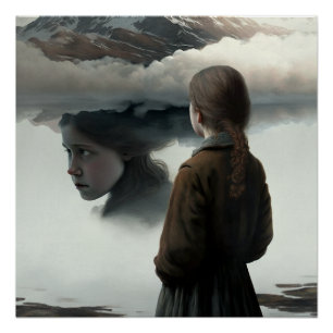 Poster Girl with clouds
