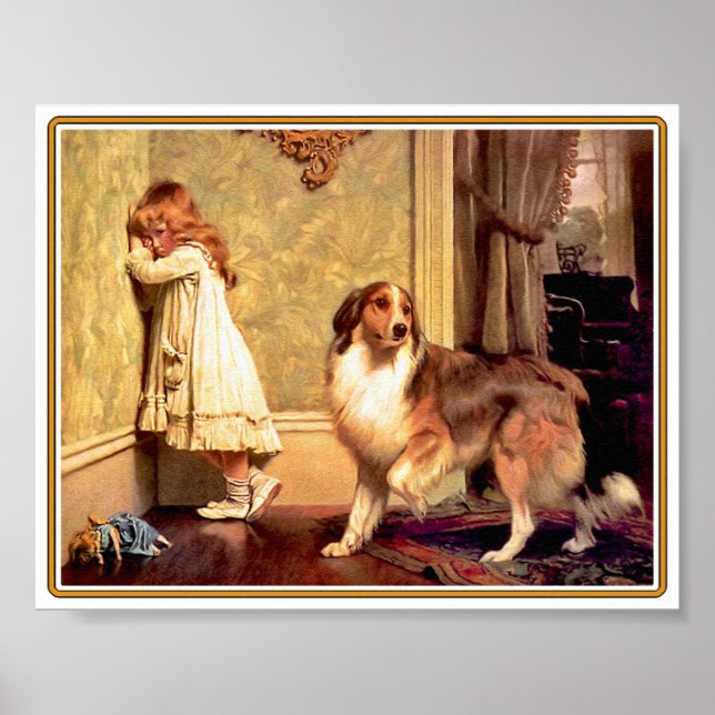 Poster : Girl with Pet Sheltie (Devant)