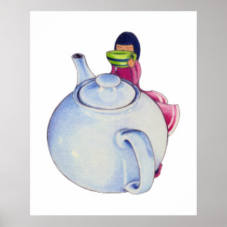 Poster Girl with Tea