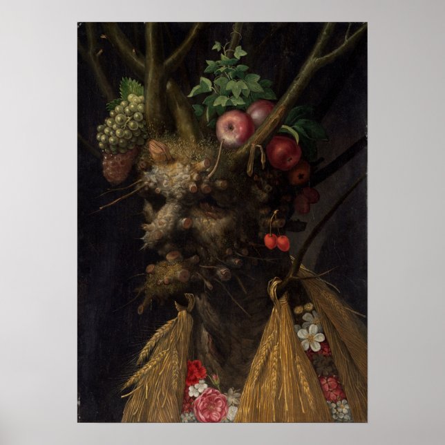 Poster Giuseppe Arcimboldo Quatre saisons en une tête (Devant)