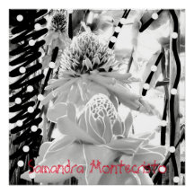 Poster glacé Ananas et fraise blanc