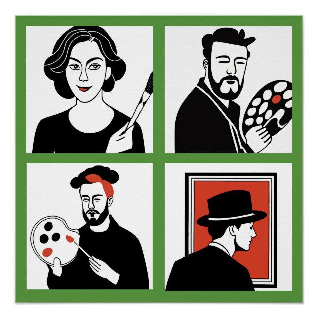 Poster glacé du Quartet des artistes (Devant)