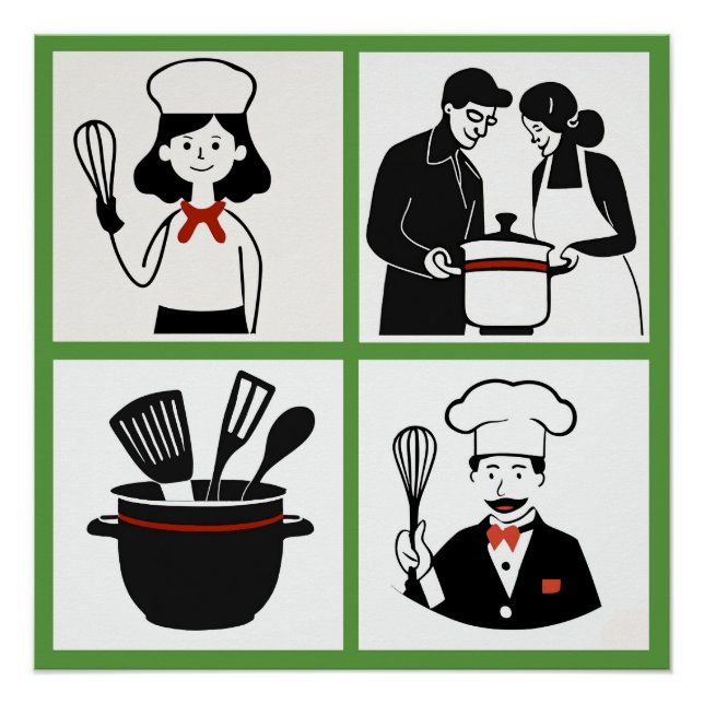 Poster glacé du Quatuor cuisine (Devant)