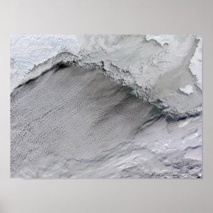 Poster Glace marine et rues nuageuses dans la mer de Béri