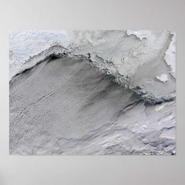 Poster Glace marine et rues nuageuses dans la mer de Béri (Devant)