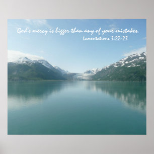Poster Glaciers d'Alaska avec le vers d'écriture sainte