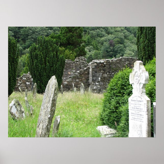 Poster Glendalough, cimetière d'Irlande (Devant)