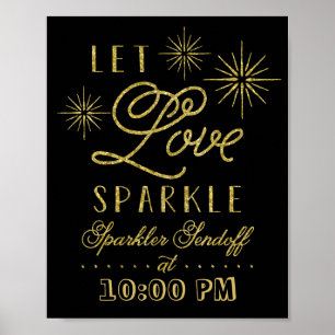 Poster Glitter Let Love Sparkle   Sparkler Send Off