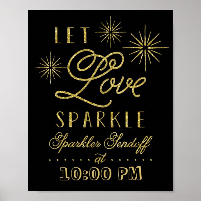 Poster Glitter Let Love Sparkle | Sparkler Send Off (Devant)