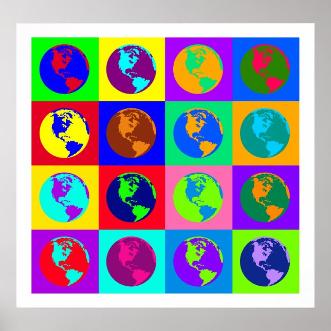 Poster Globes colorées I (Devant)