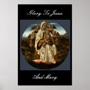 POSTER GLORY TO JESUS AND MARY
