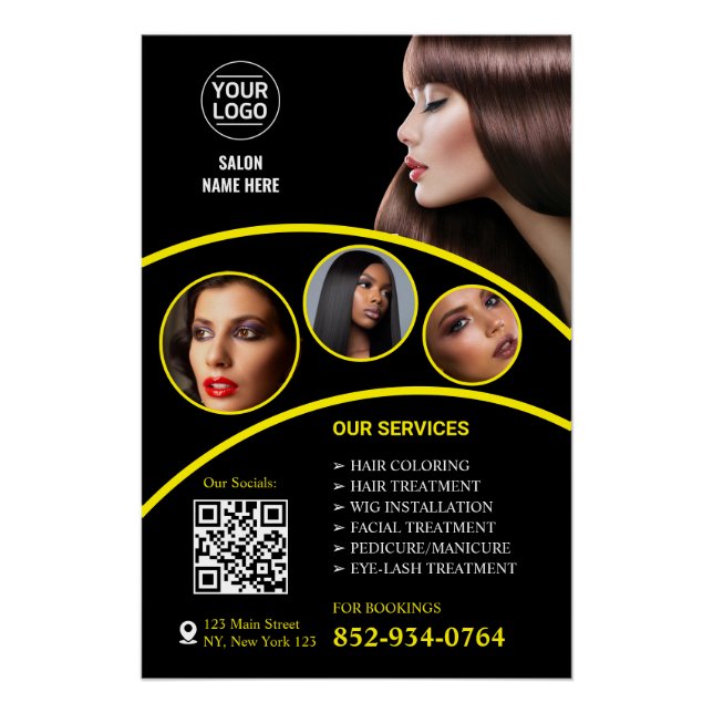 Poster Glossy Salon Business Services (Devant)
