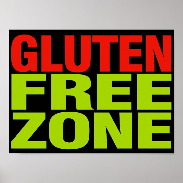 Poster Gluten Free Zone (celiac disease) (Devant)