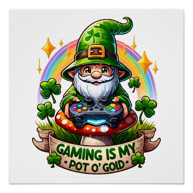 Poster Gnome de joueur de la Saint-Patrick (Devant)