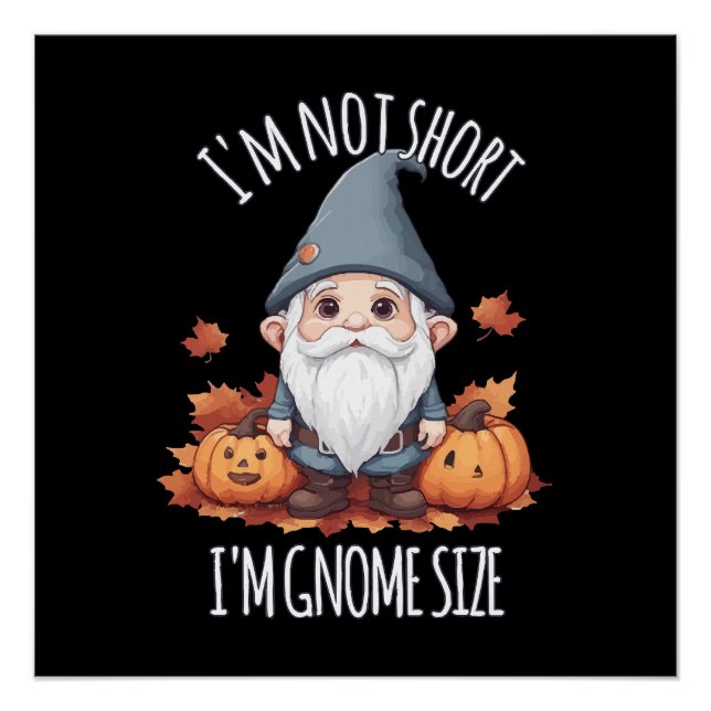 Poster Gnome Mignon Fantaisiste en Automne (Devant)