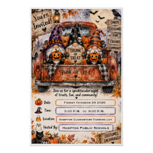 Poster Gnomes effrayants de Halloween Célébration de Trun