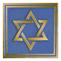 Gold Blue Star de David Art Panel