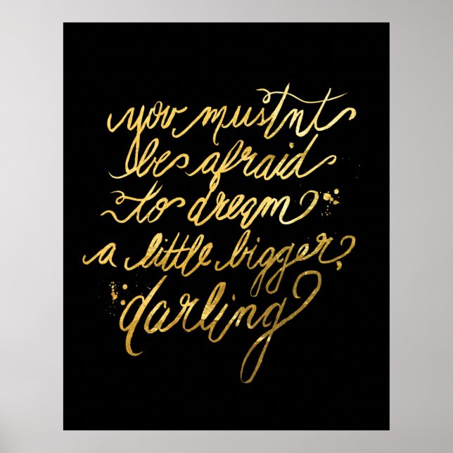Poster Gold "Dream Bigger" (Devant)