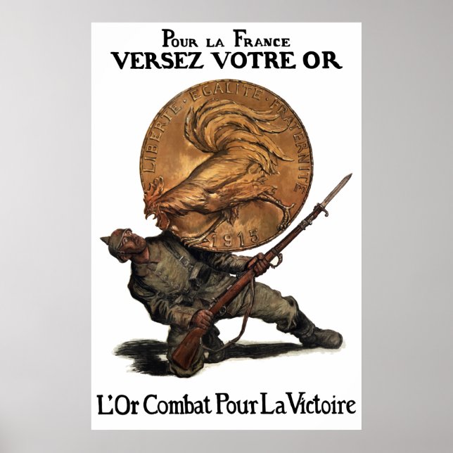 Poster Gold Fights For Victory -- French WW1 (Devant)