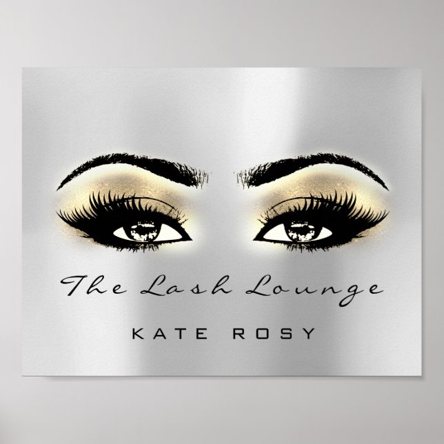 Poster Gold Grey Maquillage Brown Artiste Beauté Studio L (Devant)