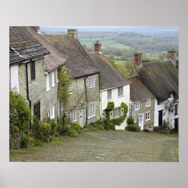 Poster Gold Hill, Shaftesbury, Dorset, Angleterre, Uni (Devant)