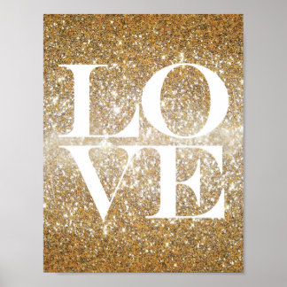 Poster Gold Parties scintillant Love