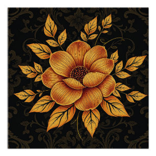 Poster Golden Bloom Floral