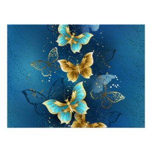 Poster Golden butterflies
