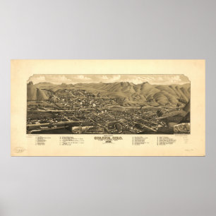 Poster Golden Colorado 1882 Carte panoramique