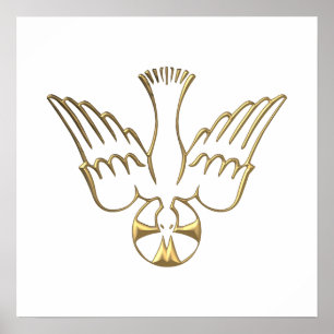 Poster Golden Descent du symbole de l'esprit de bois