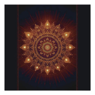 Poster Golden Diwali Mandala - Lumière dans et autour