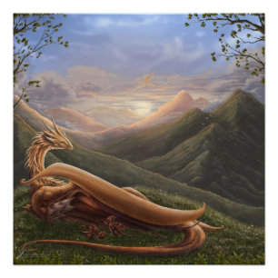 Poster Golden Dragon Sunrise