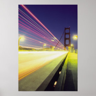 Poster Golden Gate Bridge, feux de circulation, San