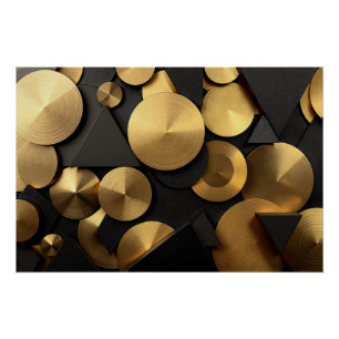 Poster Golden Geometry Luxury Abstrait