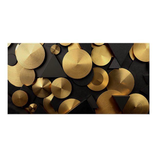 Poster Golden Geometry Luxury Abstrait (Devant)