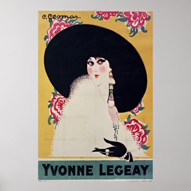 Poster Golden Jazz Age Yvonne Legeay par Gesmar (Devant)