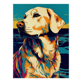 Poster Golden Retriever Dog 001 - Bruno Pokopen