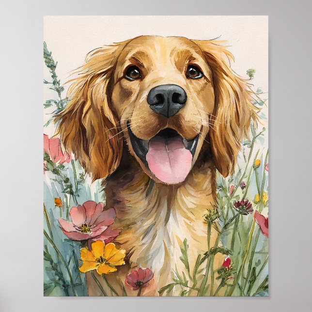 Poster Golden Retriever - Joli Golden Retriever Wa (Devant)