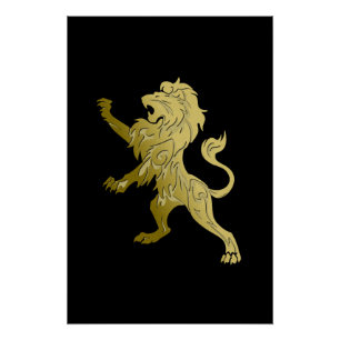 Poster Golden Royal Lion