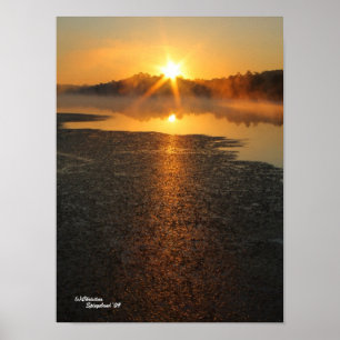 Poster Golden Sunrise Lake