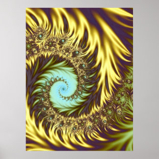 Poster Golden Swirls