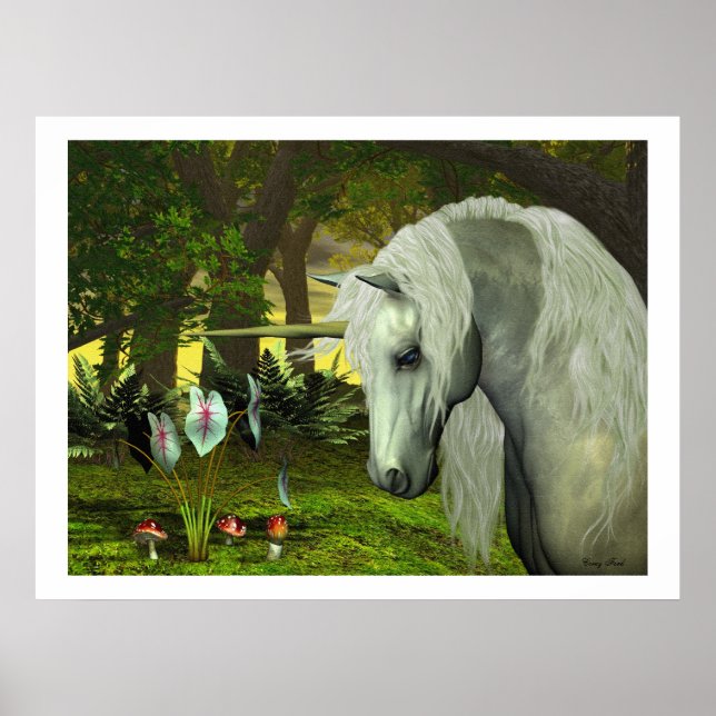 POSTER GOLDEN UNICORN PRINT (Devant)