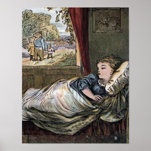 Poster Goldilocks dormir dans le lit de Little Bear (Devant)