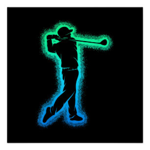 Poster Golf Club Golfer Enfants garçons Hommes Golfing