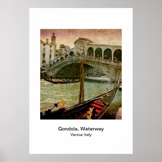 Poster - Gondola Waterway Venise Italie (Devant)