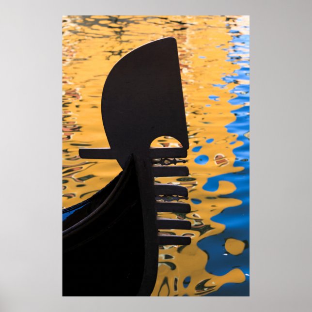 Poster Gondole et rides d'eau, Italie (Devant)