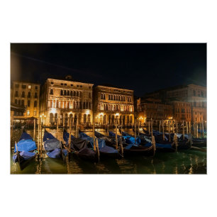 Poster Gondoles de Venise la Nuit