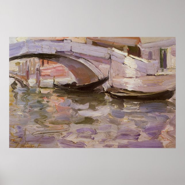Poster Gondoles par John Singer Sargent, Art Impressionni (Devant)