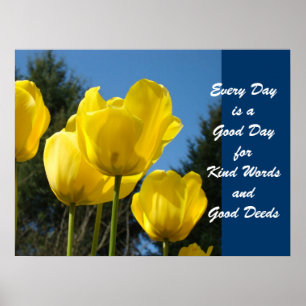 Poster Good Day Genre Words Good Devoirs Art Tulips
